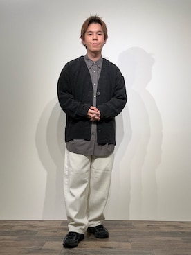 「アイテム（カーディガン/ボレロ）」を使った、kai0053さん（メンズ・166cm）の秋コーディネート