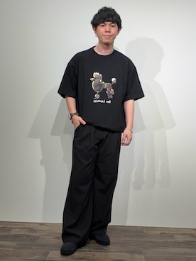 「SENSE OF PLACE by URBAN RESEARCH(センスオブプレイスバイアーバンリサーチ)の『別注』Ben Lenovitz×SENSE OF PLACE SHORT-SLEEVE T-SHIRTS(Tシャツ/カットソー、ブラック系)」を使った、kai0053さん(メンズ・166cm)の春コーディネート