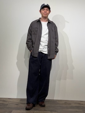 「SENSEOFPLACE」｜「アイテム（帽子）」を使った、kai0053さん（メンズ・166cm）の秋コーディネート