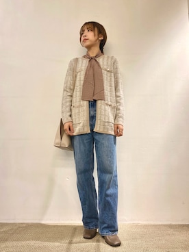 「BRICK HOUSE by TOKYO SHIRT」｜「アイテム（ジャケット/アウター）」を使った、Echikafit東京さん（レディース・157cm）の冬コーディネート
