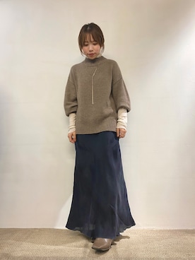 「SLOBE IENA（スローブイエナ）のアイテム（スカート）」を使った、Echikafit東京さん（レディース・157cm）の秋コーディネート