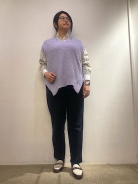 「ワーママコーデ」｜「アイテム（パンツ）」を使った、Echikafit東京さん（レディース・163cm）の冬コーディネート