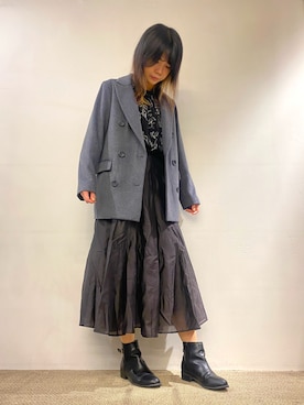 「BRICK HOUSE by TOKYO SHIRT」｜「アイテム（ジャケット/アウター）」を使った、Echikafit東京さん（レディース・166cm）の秋コーディネート