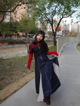 「CPCM（シーピーシーエム）のアイテム（ワンピース/ドレス）」を使った、みどりさん（レディース・154cm）の冬コーディネート