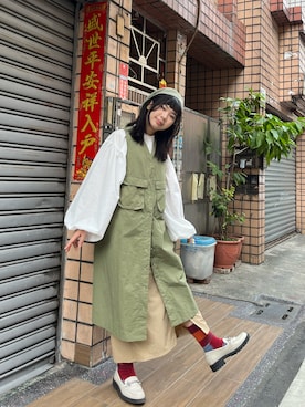 「CPCM（シーピーシーエム）のアイテム（ワンピース/ドレス）」を使った、みどりさん（レディース・154cm）の冬コーディネート