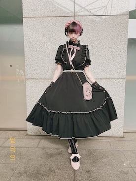 「アイテム（カチューシャ、ピンク系）」を使った、Asさん（レディース・158cm）の夏コーディネート