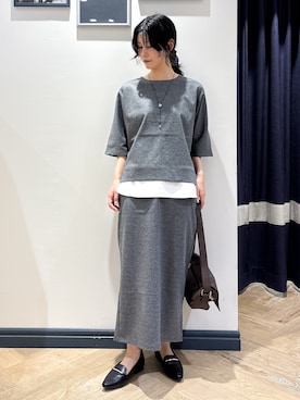 「grove（グローブ）のリングコードネックレス（ネックレス、シルバー系）」を使った、ayakaさん（レディース・158cm）の夏コーディネート