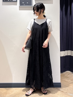 「grove（グローブ）の【シリーズ累計36万枚！名品ニット】やわらかドライタッチ ドルマンニット（ニット/セーター、シルバー系）」を使った、ayakaさん（レディース・158cm）の夏コーディネート