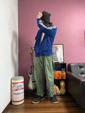 「古着好きな人と繋がりたい」｜「アイテム（ジャージ）」を使った、tarさん（メンズ・174cm）の春コーディネート
