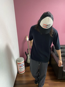 「Red Cap Girl（レッドキャプガール）のアイテム（チノパンツ、グレー系）」を使った、tarさん（メンズ・174cm）の春コーディネート