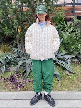 「LACOSTE（ラコステ）のアイテム（その他アウター）」を使った、kottonさん（レディース・158cm）の春コーディネート