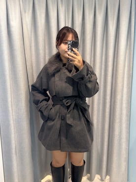 「アイテム（ステンカラーコート）」を使った、HIROMI さん（レディース・163cm）の秋コーディネート