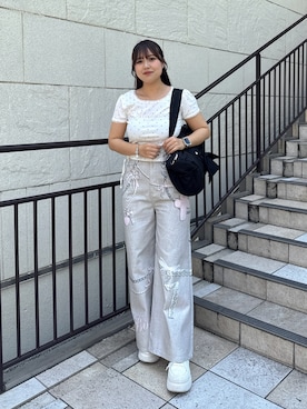 「OLIVE des OLIVE（オリーブデオリーブ）のアイテム（パンツ、その他）」を使った、HIROMI さん（レディース・163cm）の夏コーディネート