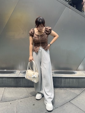「OLIVE des OLIVE（オリーブデオリーブ）のアイテム」を使った、HIROMI さん（骨格ストレート・レディース・163cm）の夏コーディネート