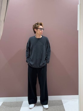 「URBAN RESEARCH（アーバンリサーチ）のアイテム（ニット/セーター）」を使った、Aoshimaさん（メンズ・179cm）の冬コーディネート