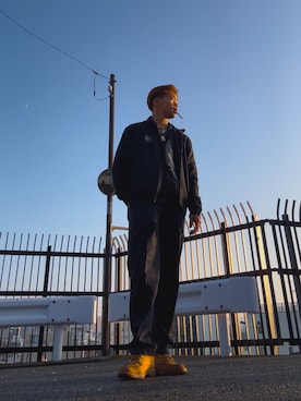 「アイテム（ベスト）」を使った、翡翠さん（メンズ・180cm）の春コーディネート