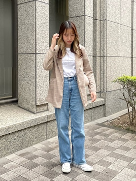 「いまどきジャケット写真」｜「アイテム（スニーカー）」を使った、bitaさん（レディース・162cm）の春コーディネート