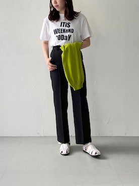 「feepur（フェピュール）のアイテム（スラックス）」を使った、bitaさん（レディース・162cm）の春コーディネート
