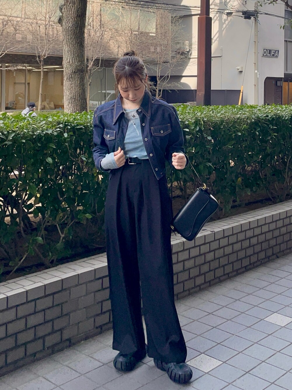 SLY（スライ）の「CROP DENIM TUCK JK-A クロップ タック デニム