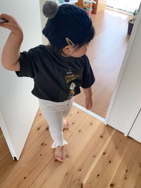 「petit main（プティマイン）のアイテム（ハンチング/ベレー帽）」を使った、harukaさん（キッズ・110cm）の春コーディネート