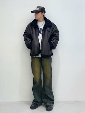 「LMCのアイテム（スウェット）」を使った、ALAND JAPANさん（メンズ・170cm）の冬コーディネート