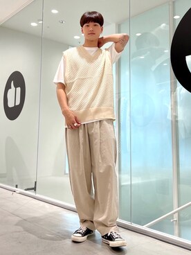 「ALAND（エーランド）のアイテム（その他パンツ）」を使った、ALAND JAPANさん（メンズ・172cm）の夏コーディネート