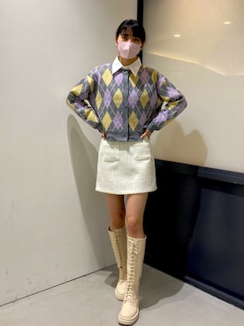 「アイテム（ブーツ）」を使った、ALAND JAPANさん（レディース・170cm）の冬コーディネート