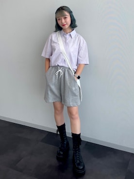 「アイテム（スウェットパンツ）」を使った、ALAND JAPANさん（レディース・153cm）の夏コーディネート