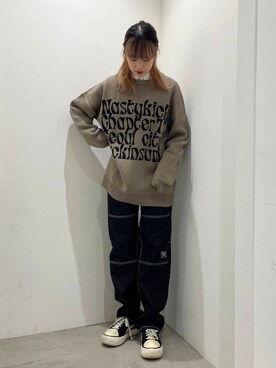 「NASTY KICK（ナスティーキック）のアイテム」を使った、ALAND JAPANさん（レディース・168cm）の秋コーディネート