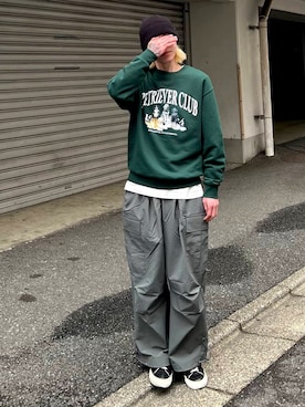 「ALAND（エーランド）のアイテム（ニットキャップ/ビーニー）」を使った、ALAND JAPANさん（メンズ・172cm）の春コーディネート