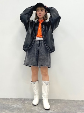 「V2（ブイツー）のアイテム」を使った、ALAND JAPANさん（レディース・153cm）の秋コーディネート