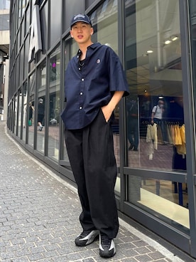 「ALAND（エーランド）のアイテム（その他パンツ）」を使った、ALAND JAPANさん（メンズ・175cm）の夏コーディネート