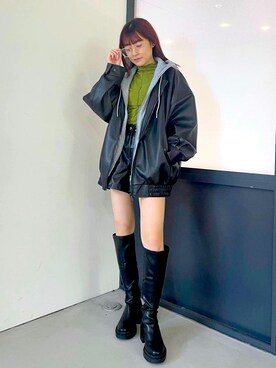 「ほめられ本命コーデ」｜「アイテム（ブルゾン）」を使った、ALAND JAPANさん（レディース・154cm）の冬コーディネート