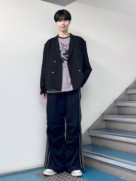 「アイテム（テーラードジャケット）」を使った、ALAND JAPANさん（メンズ・178cm）の春コーディネート