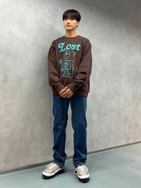「LMCのアイテム（スウェット）」を使った、ALAND JAPANさん（メンズ・172cm）の秋コーディネート