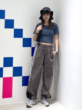 「INFLATION（インフレーション）のアイテム（その他パンツ）」を使った、ALAND JAPANさん（レディース・165cm）の夏コーディネート