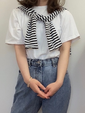 「AS as know as（エーエス アズノウアズ）のアイテム（トップス）」を使った、みんさん（レディース・159cm）の春コーディネート