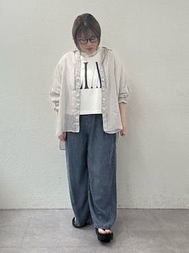 「PUAL CE CIN（ピュアルセシン）のアイテム」を使った、なかじさん（レディース・158cm）の夏コーディネート
