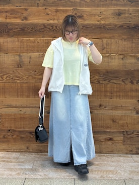 「PUAL CE CIN（ピュアルセシン）のアイテム」を使った、なかじさん（レディース・158cm）の夏コーディネート
