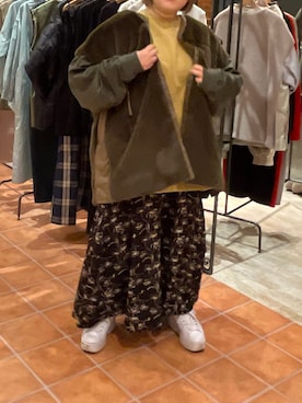 「アウターコーデ」｜「アイテム（ミリタリージャケット）」を使った、なかじさん（レディース・158cm）の秋コーディネート