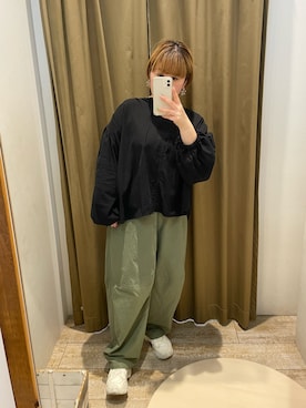 「earthy（アーシー）のアイテム」を使った、なかじさん（レディース・158cm）の秋コーディネート