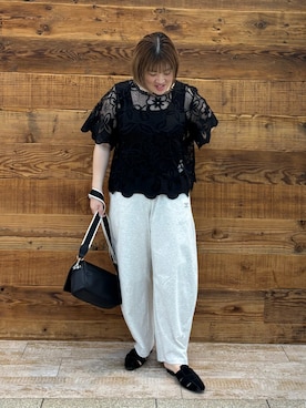 「PUAL CE CIN（ピュアルセシン）のアイテム」を使った、なかじさん（レディース・158cm）の夏コーディネート