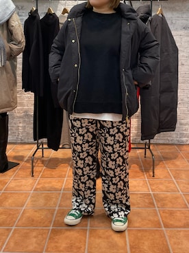 「PUAL CE CIN（ピュアルセシン）のアイテム（ダウンジャケット/コート）」を使った、なかじさん（レディース・158cm）の秋コーディネート