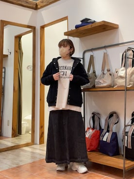 「PUAL CE CIN（ピュアルセシン）のアイテム（ブルゾン）」を使った、なかじさん（レディース・158cm）の春コーディネート