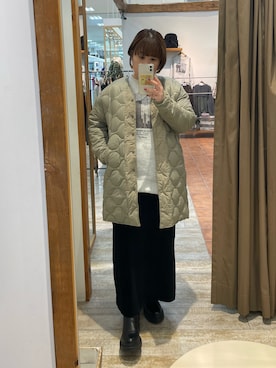 「PUAL CE CIN（ピュアルセシン）のアイテム（ダウンジャケット/コート）」を使った、なかじさん（レディース・158cm）の冬コーディネート