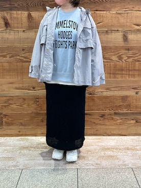 「PUAL CE CIN（ピュアルセシン）のアイテム（マウンテンパーカー）」を使った、なかじさん（レディース・158cm）の春コーディネート