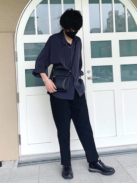 「WYM LIDNM（ウィム バイ リドム）のアイテム（その他シューズ）」を使った、ひろと(๑˃̵ᴗ˂̵)さん（メンズ・173cm）の春コーディネート