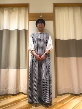 「オフホワイト」｜「アイテム（ワンピース/ドレス）」を使った、みやむらさん（レディース・152cm）の夏コーディネート
