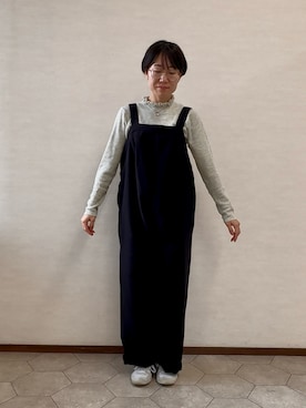 「Samansa Mos2（サマンサ モスモス）のアイテム（サロペット/オーバーオール）」を使った、みやむらさん（レディース・152cm）の秋コーディネート