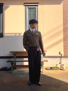 「アイテム（サングラス）」を使った、AITOさん（メンズ・168cm）の秋コーディネート